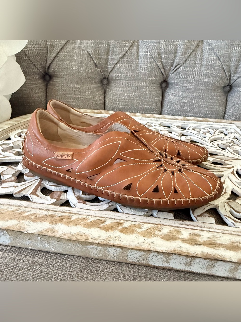 Pikolinos Leather Slip On Loafers Shoes 39 8.5 - Picture 7 of 9